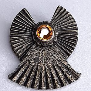 Vtg KC Kenneth Cole Angel Yellow Brooch Pin Jewelry Christmas November Stone